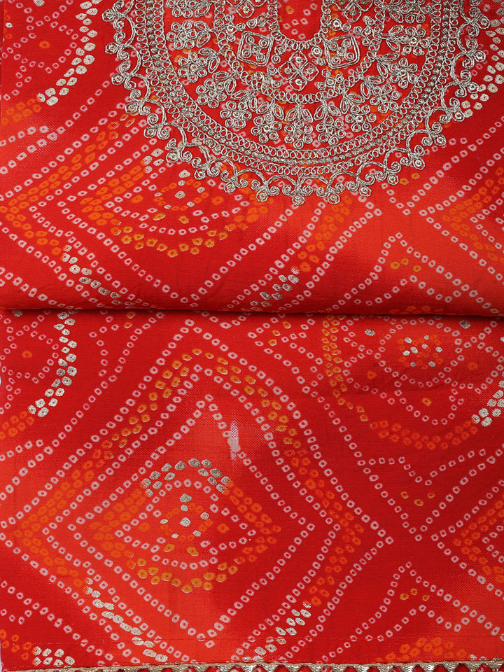 Neck Embroidered Cotton Blend Unstitched Suit With Dupatta