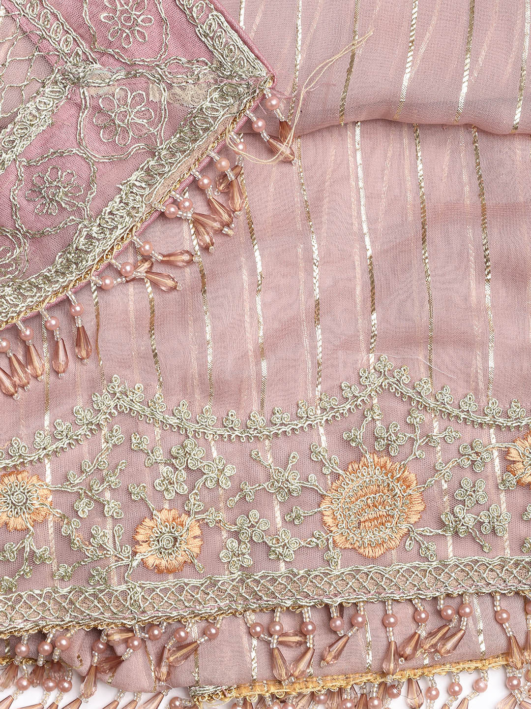 Embroidered Georgette Unstitched Suit Piece With Dupatta