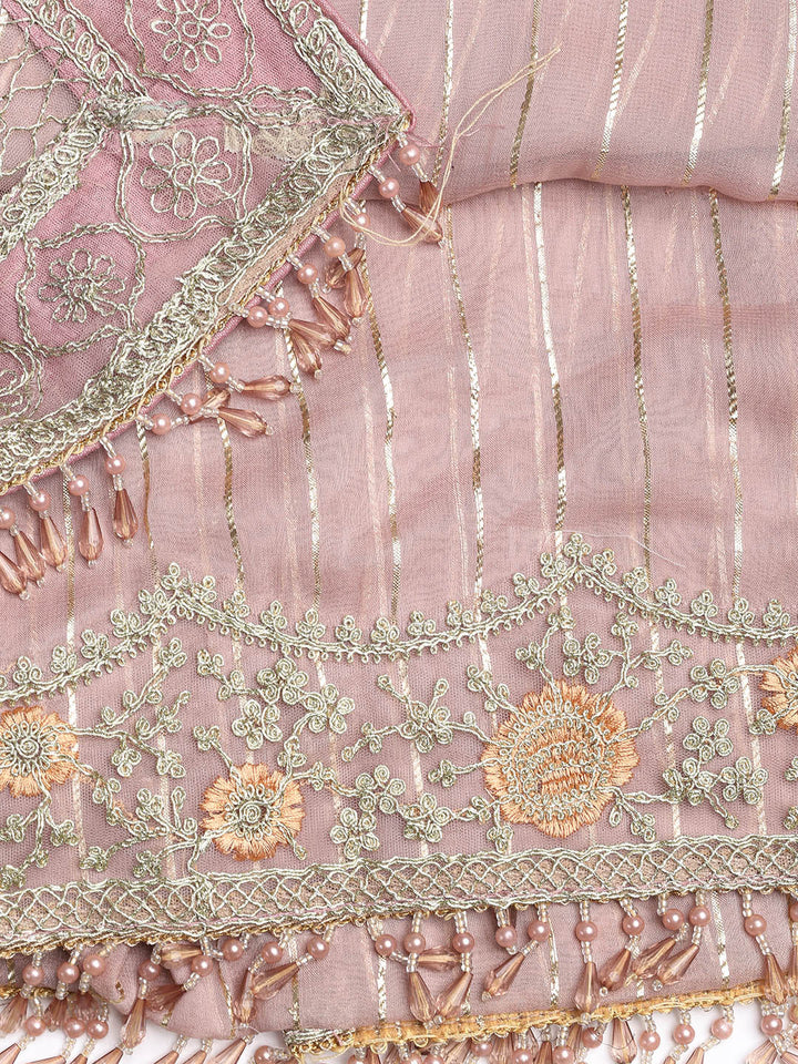 Embroidered Georgette Unstitched Suit Piece With Dupatta
