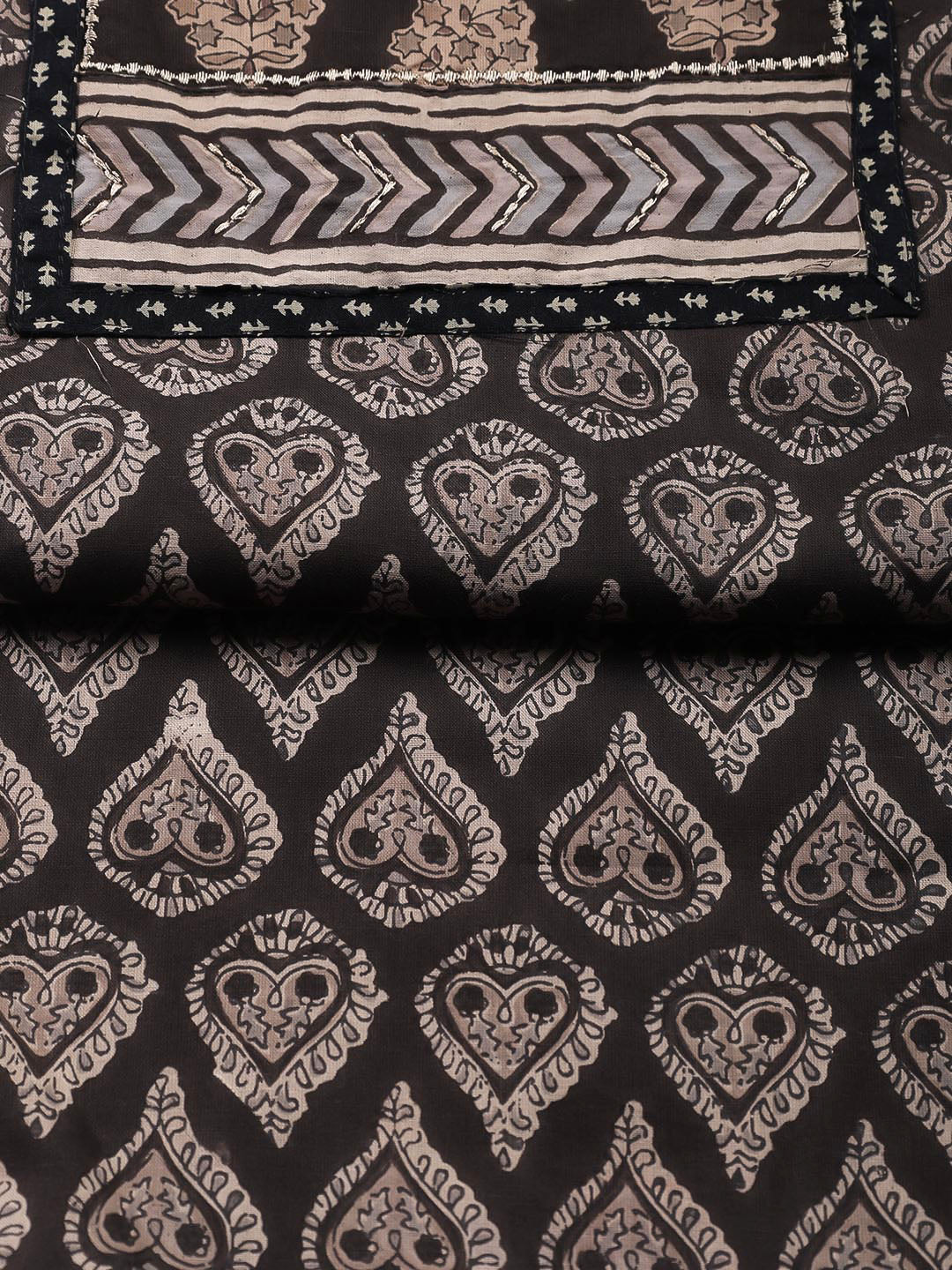 Printed Cotton Blend Unstitched Suit Piece With Dupatta