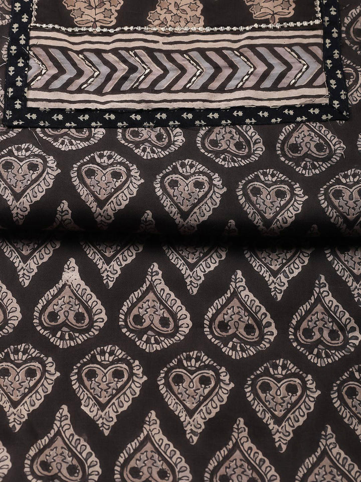 Printed Cotton Blend Unstitched Suit Piece With Dupatta