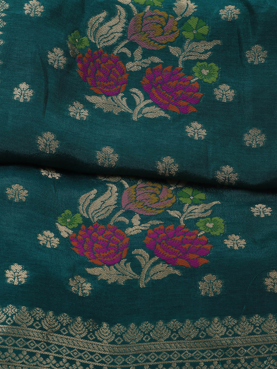 Woven Work Chanderi Unstitched Suit With Dupatta