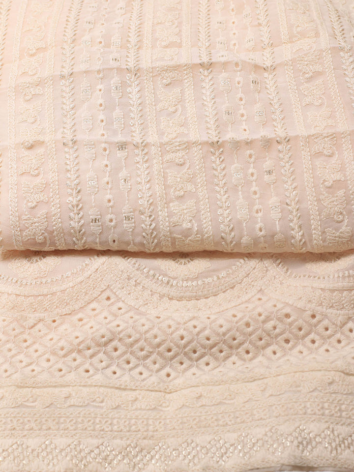 Embroidered Georgette Unstitched Suit Piece With Dupatta