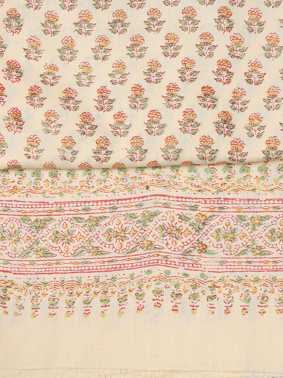 Neck Work Cotton Blend Unstitched Suit With Dupatta