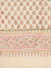 Neck Work Cotton Blend Unstitched Suit With Dupatta