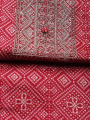 Neck Embroidered Cotton Blend Unstitched Suit Piece With Dupatta