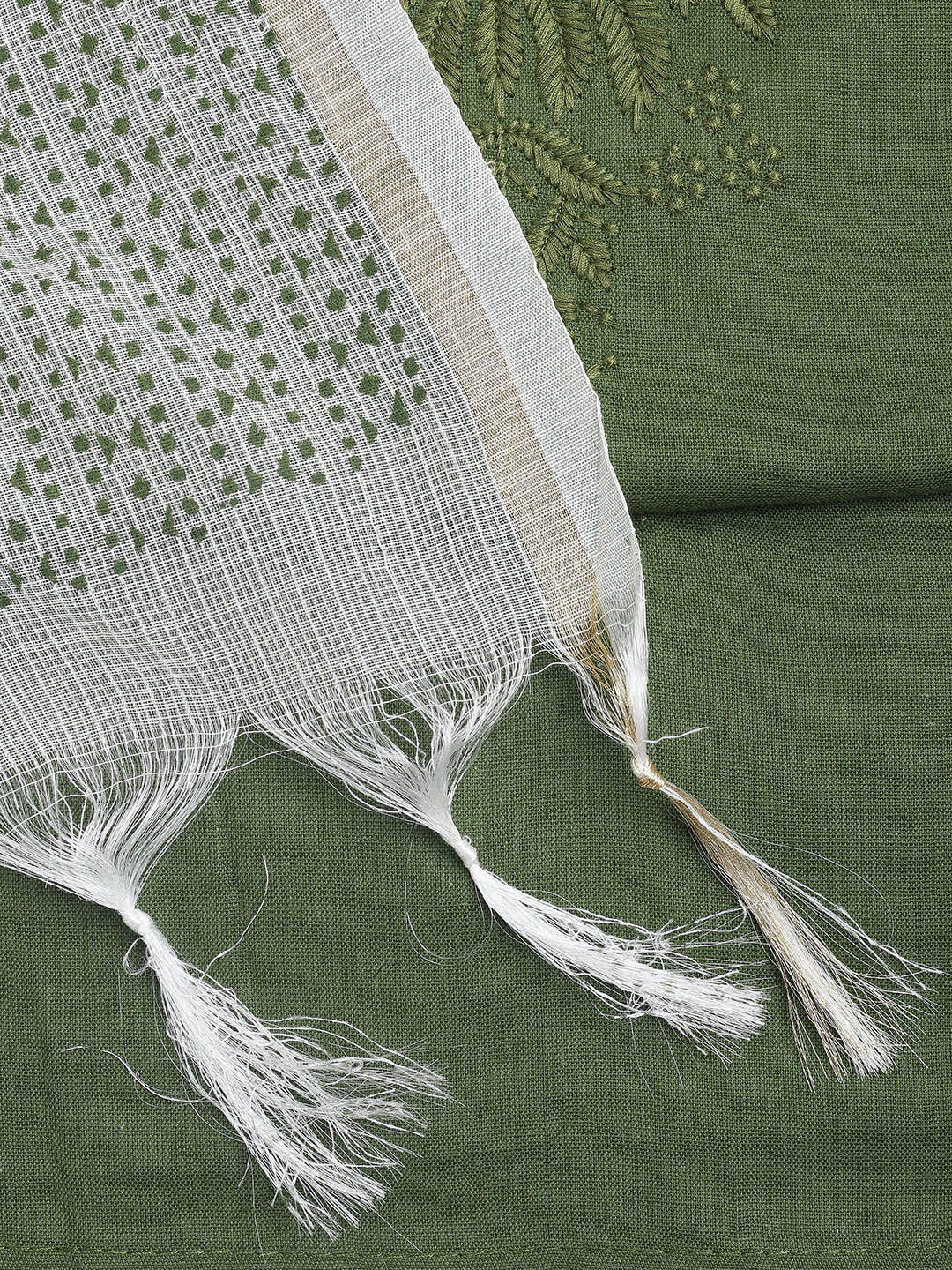 Neck Embroidered Cotton Blend Unstitched Suit With Dupatta