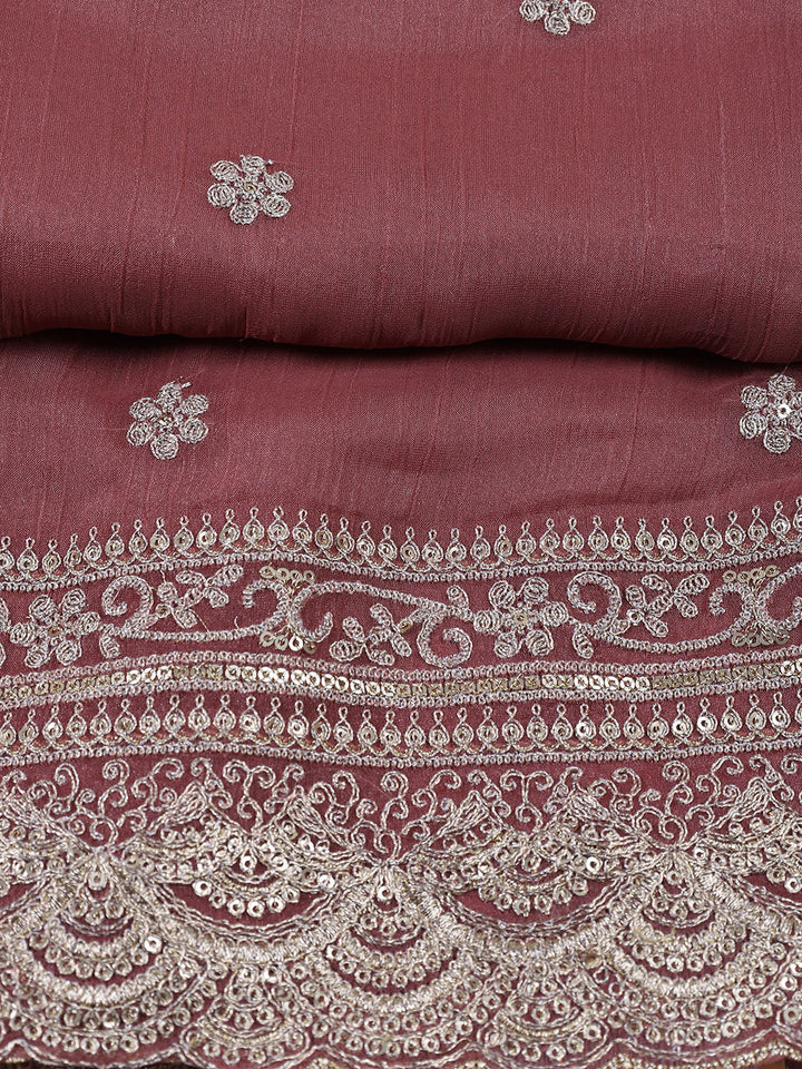 Neck Embroidered Tissue Unstitched Suit With Dupatta
