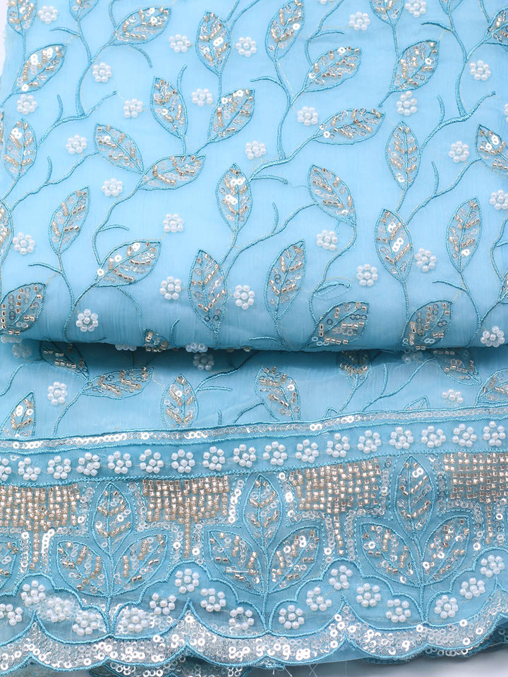 Embroidered Chiffon Unstitched Suit With Dupatta