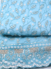 Embroidered Chiffon Unstitched Suit With Dupatta