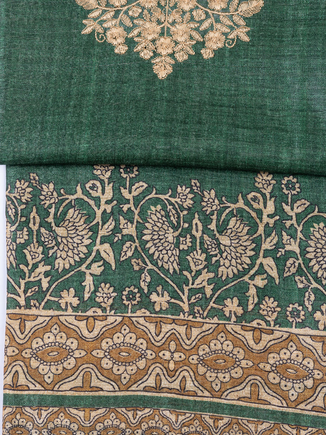 Neck Embroidered Chanderi Unstitched Suit With Dupatta