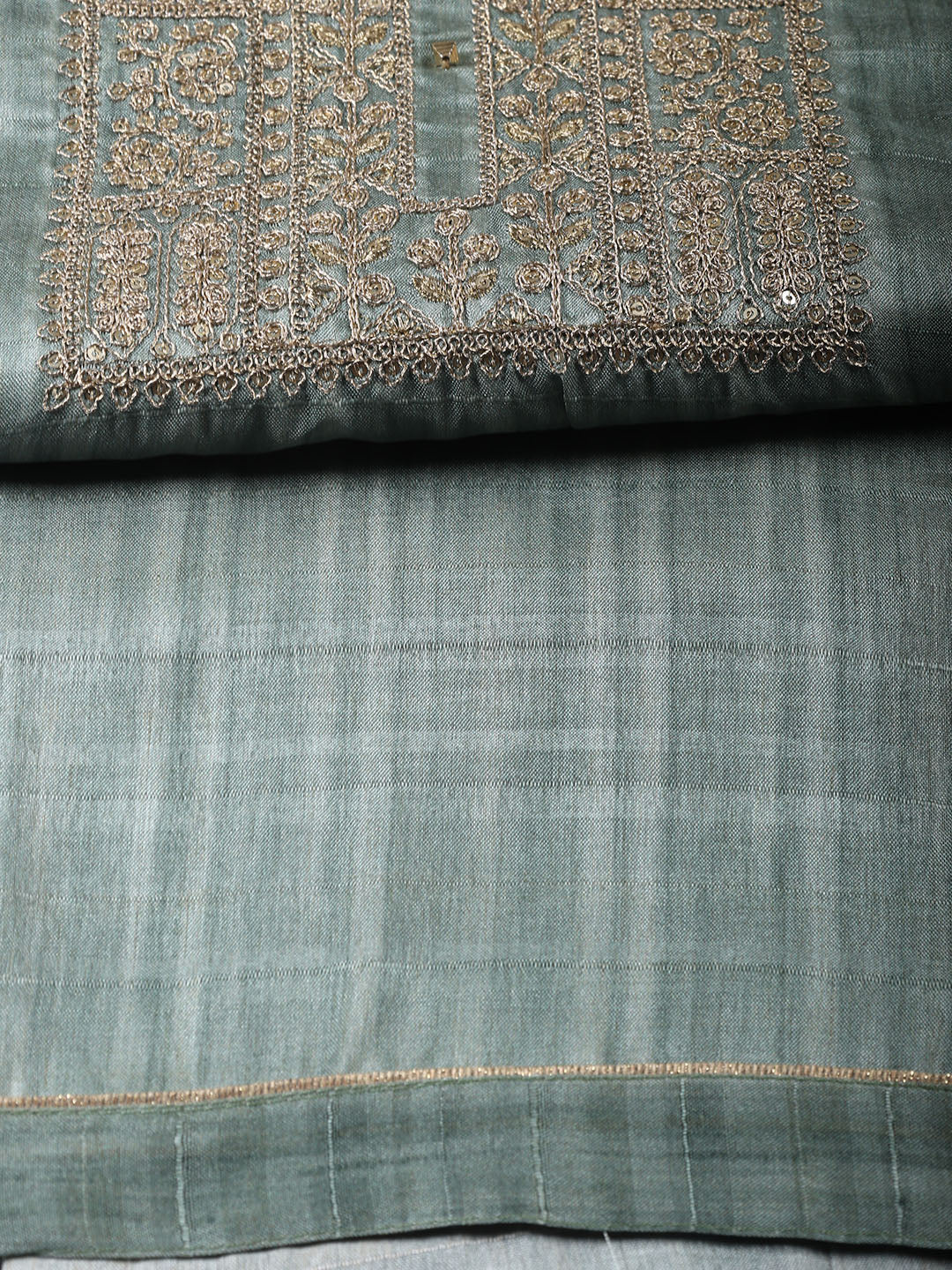 Neck Embroidered Tissue Unstitched Suit With Dupatta