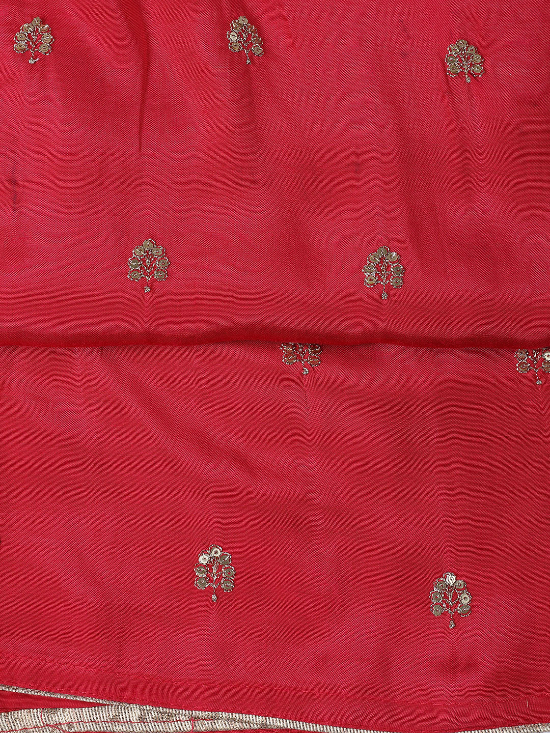 Neck Embroidered Chanderi Unstitched Suit Piece With Dupatta