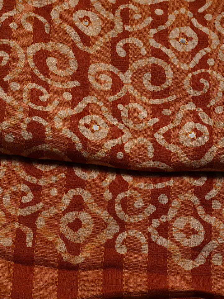 Printed Cotton Blend Unstitched Suit With Dupatta