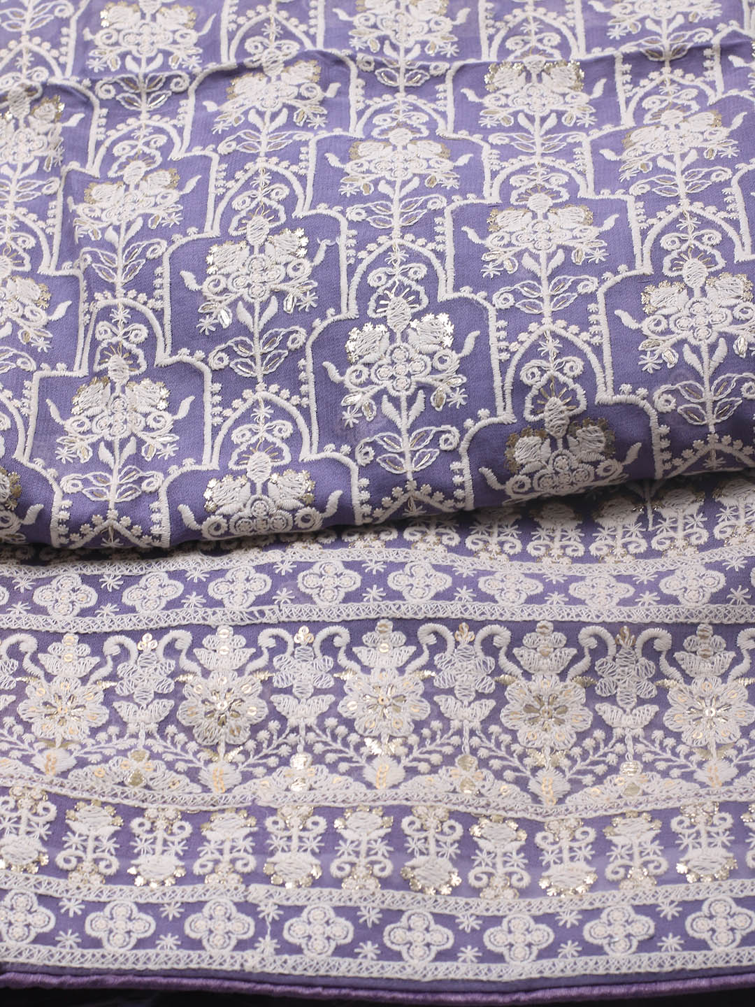 Embroidered Georgette Unstitched Suit Piece With Dupatta