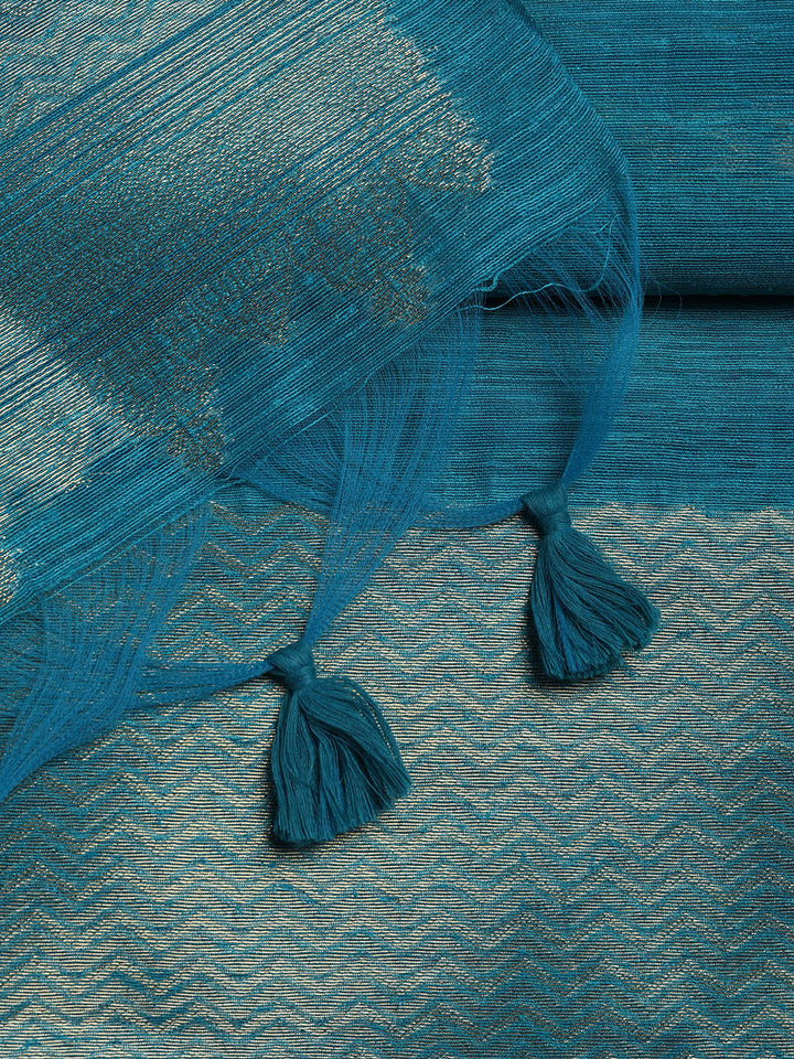 Woven Chanderi Unstitched Suit Piece With Dupatta