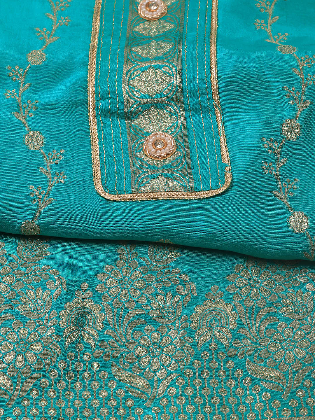 Embroidery Chanderi Unstitched Suit With Dupatta