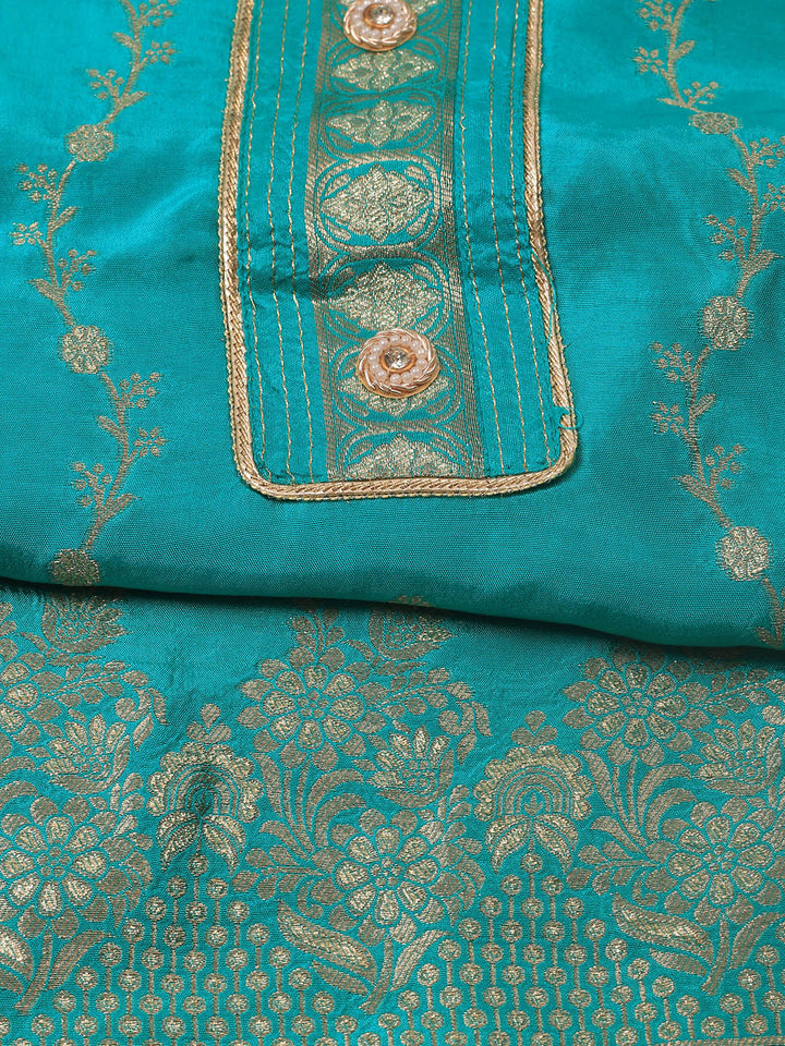 Embroidery Chanderi Unstitched Suit With Dupatta
