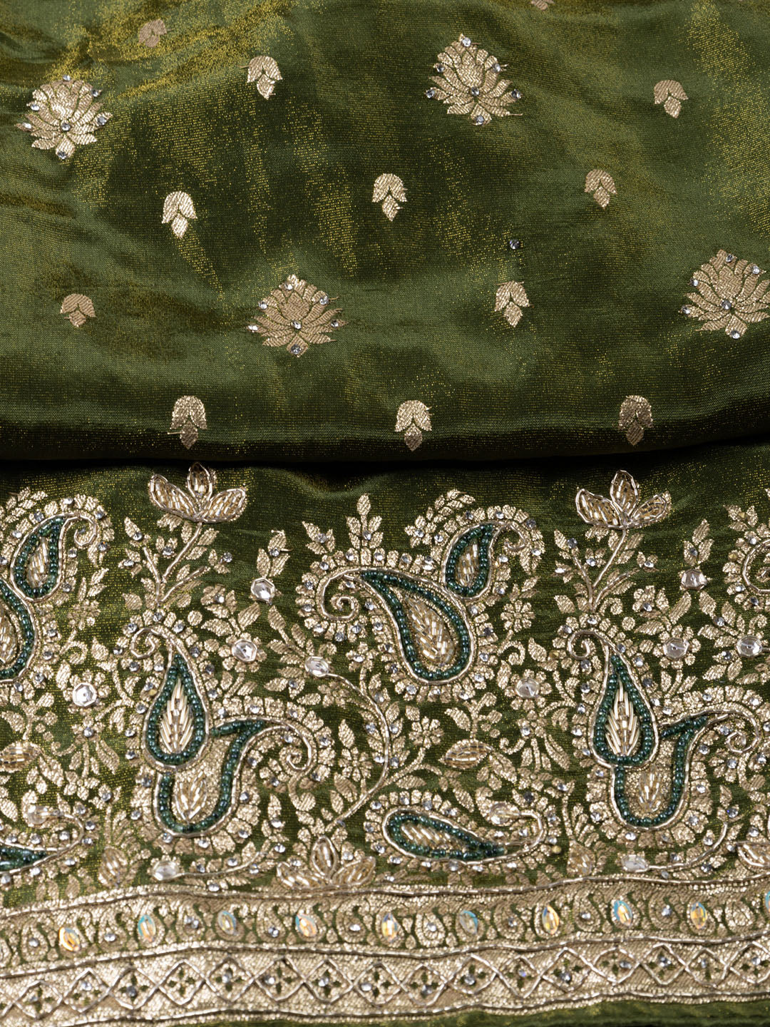 Embroidered Tissue Unstitched Suit With Dupatta