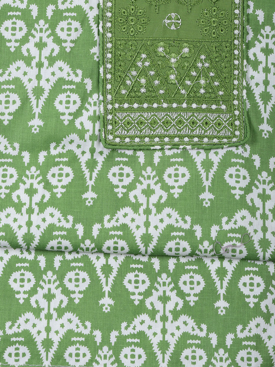 Printed Cotton Blend Unstitched Suit With Dupatta