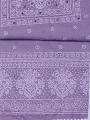 Neck Work Cotton Blend Unstitched Suit With Dupatta