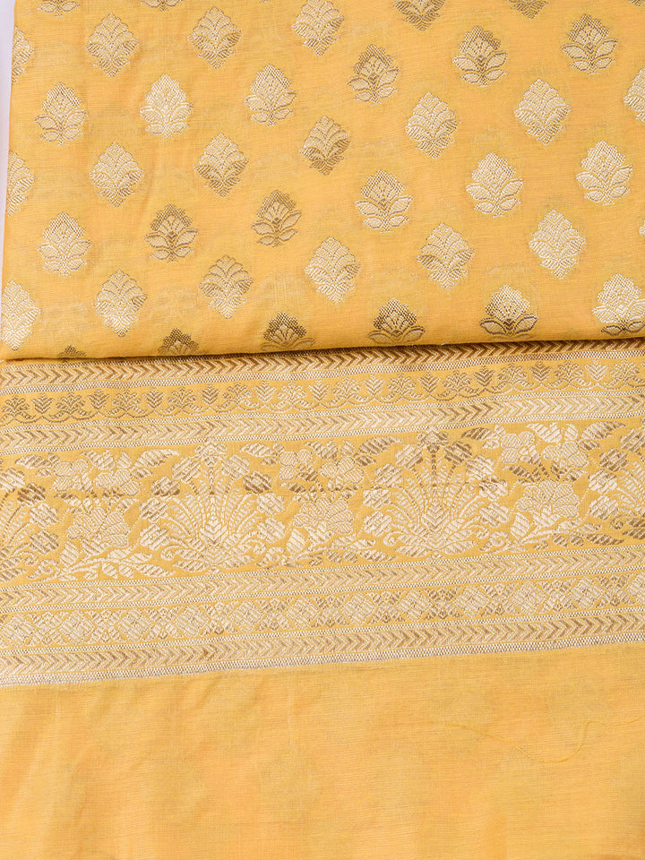 Woven Chanderi Unstitched Suit With Dupatta