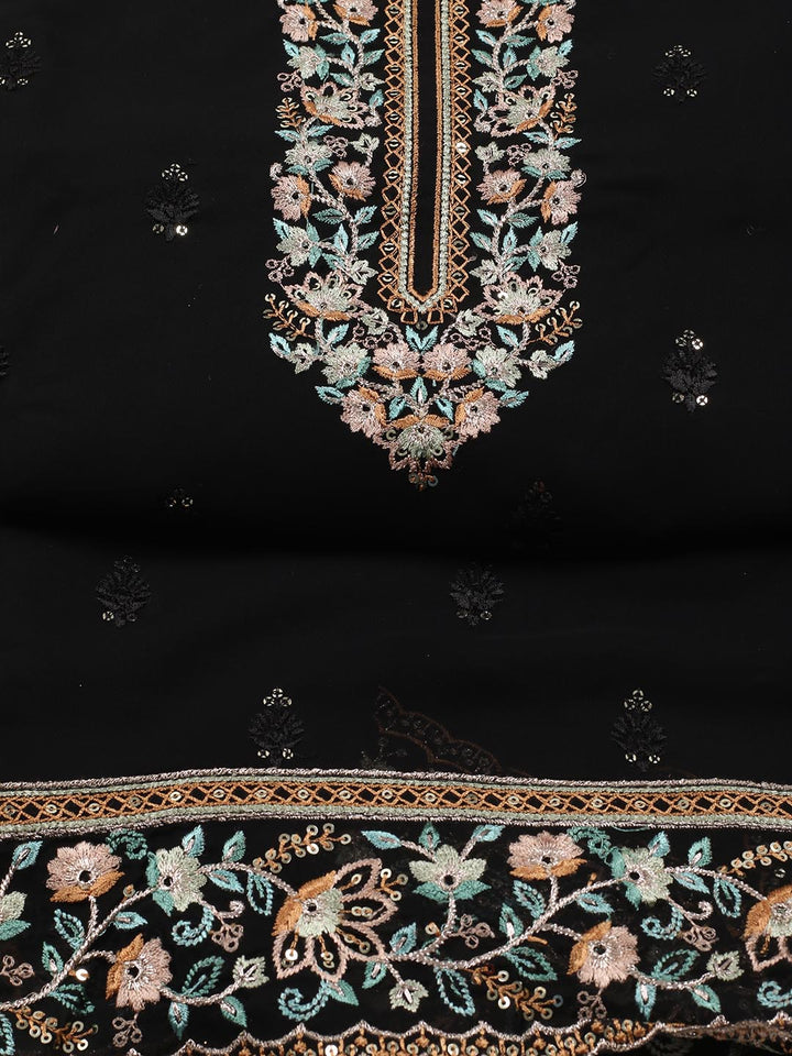 Stone Embroidery Georgette Unstitched Suit Piece With Dupatta