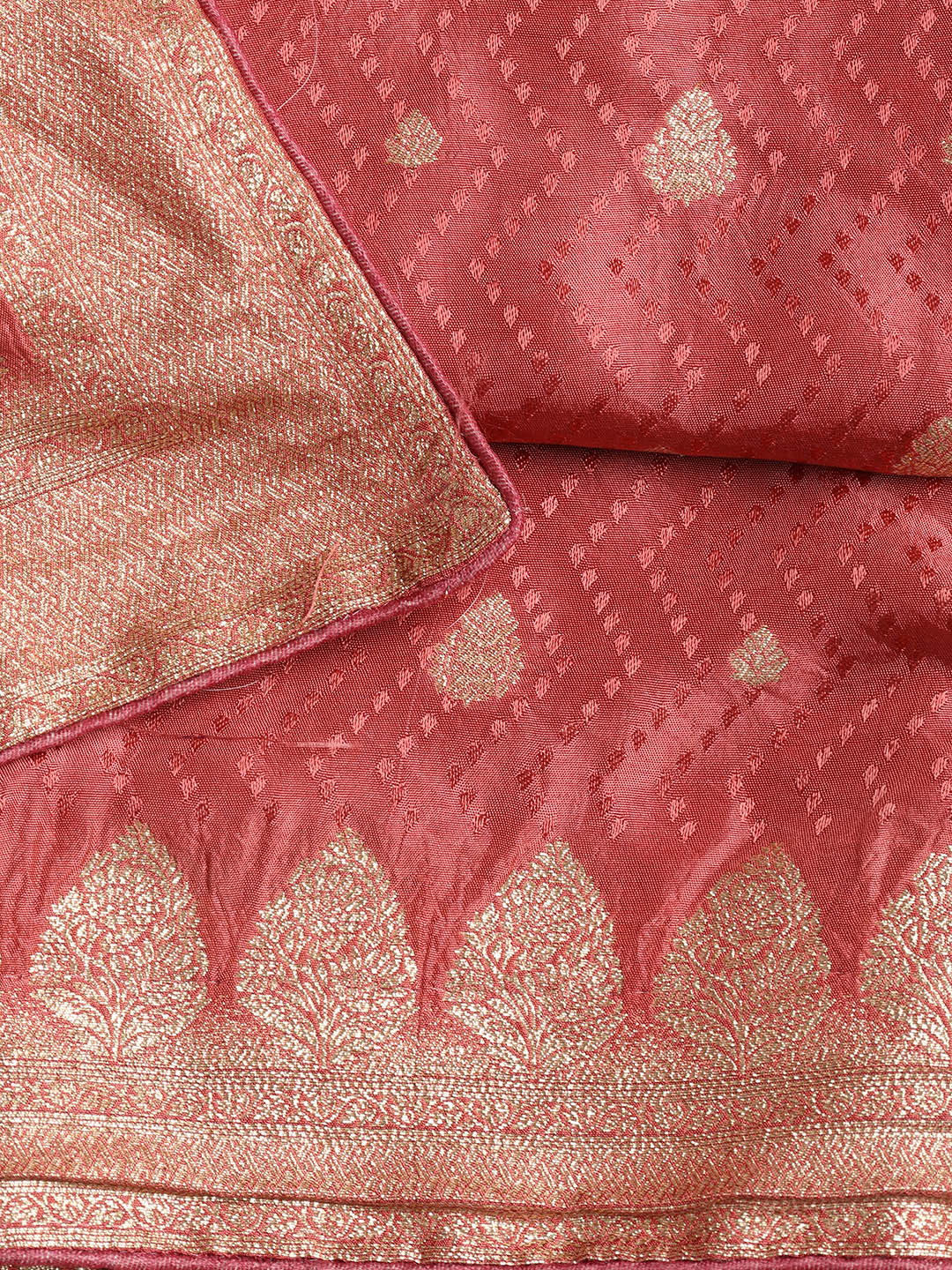 Woven Border Chanderi Unstitched Suit With Dupatta