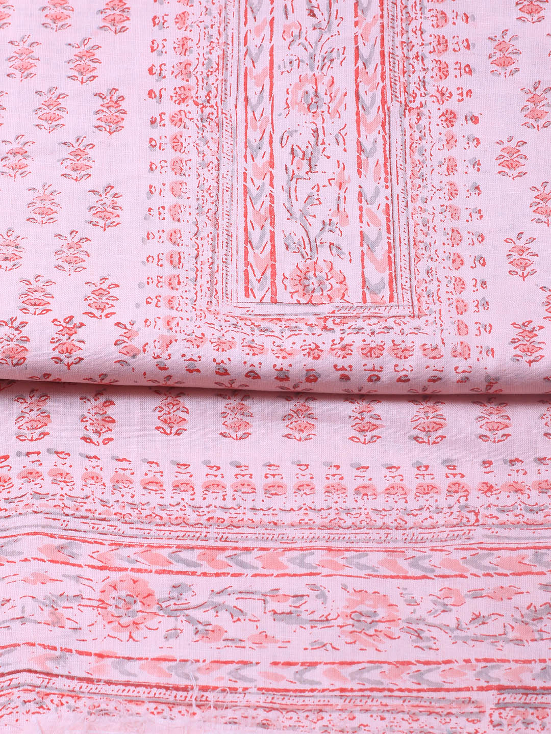 Printed Cotton Blend Unstitched Suit Piece With Dupatta