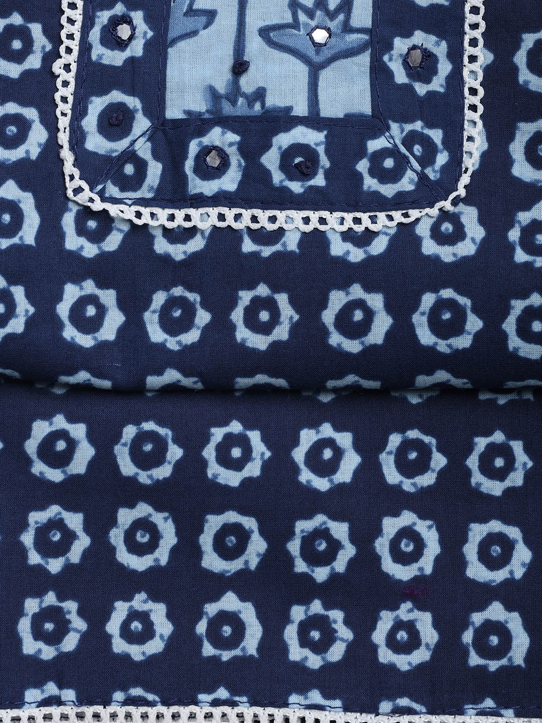 Printed Cotton Blend Unstitched Suit With Dupatta