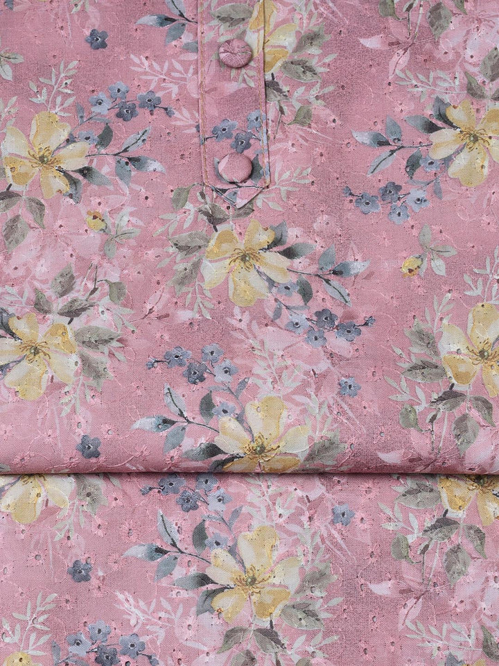 Printed Cotton Blend Unstitched Suit With Dupatta