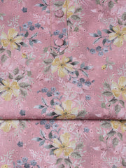 Printed Cotton Blend Unstitched Suit With Dupatta