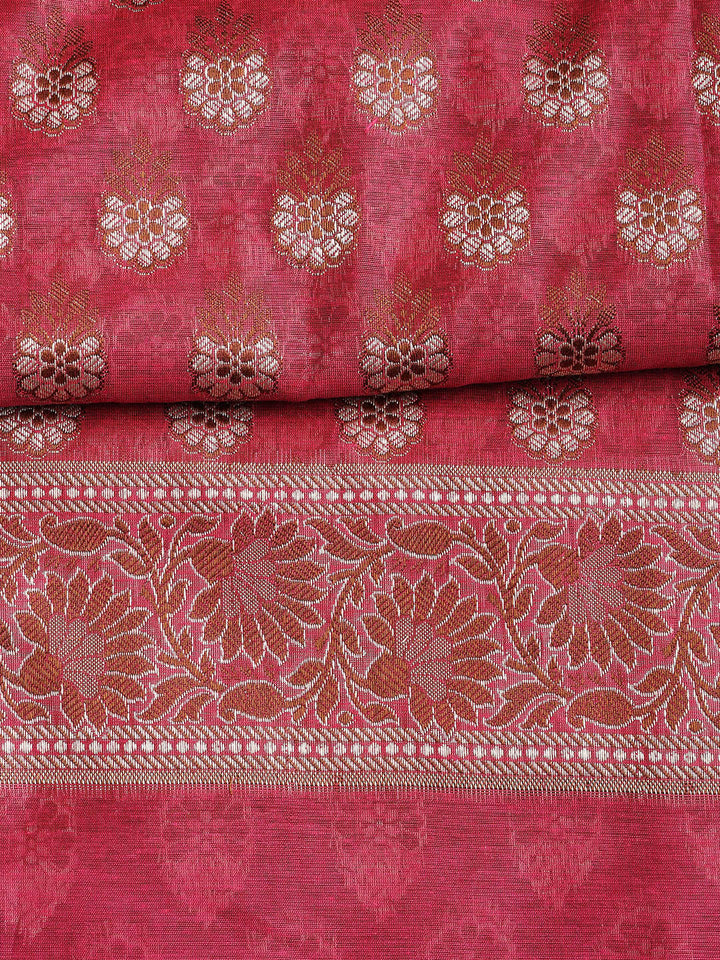 Woven Chanderi Unstitched Suit With Dupatta