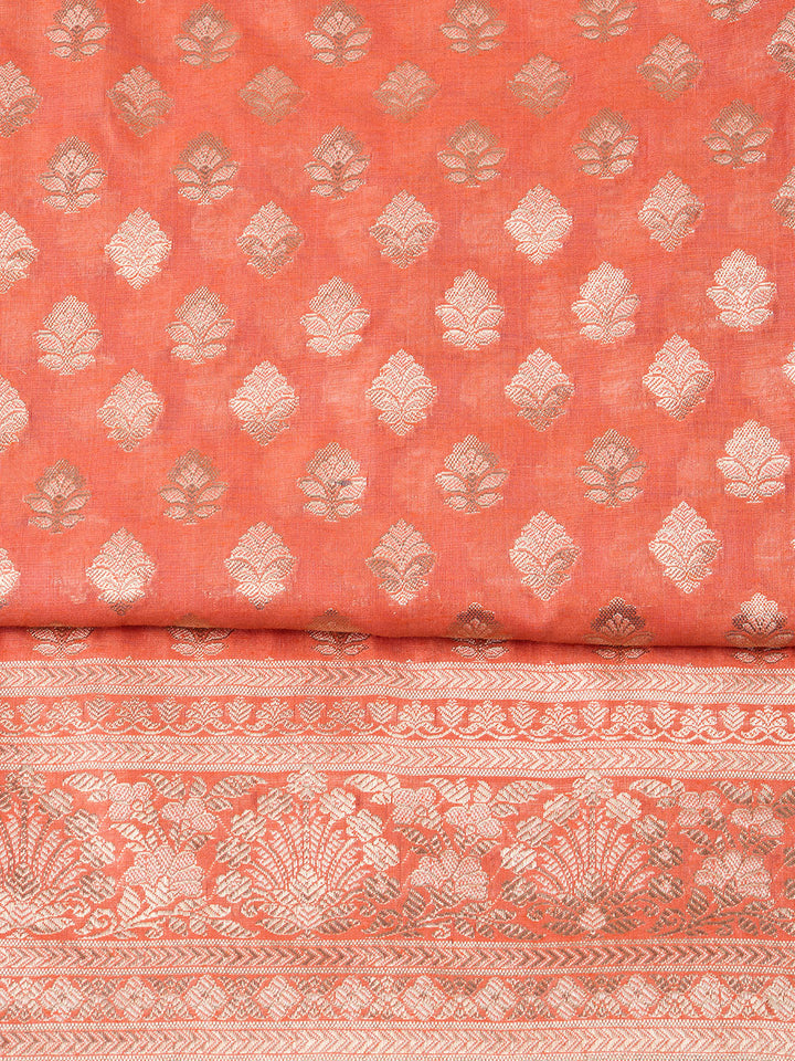 Woven Chanderi Unstitched Suit With Dupatta