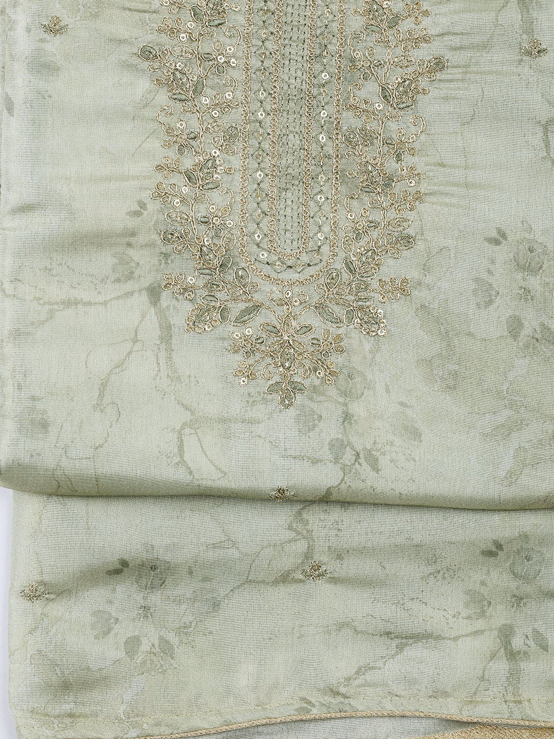 Neck Embroidery Tissue Unstitched Suit With Dupatta