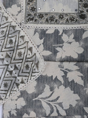 Neck Work Cotton Blend Unstitched Suit With Dupatta