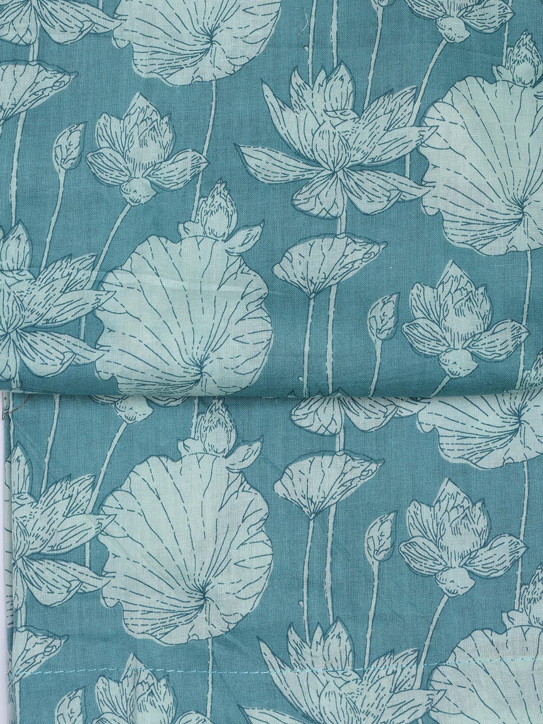 Printed Cotton Blend Unstitched Suit With Dupatta