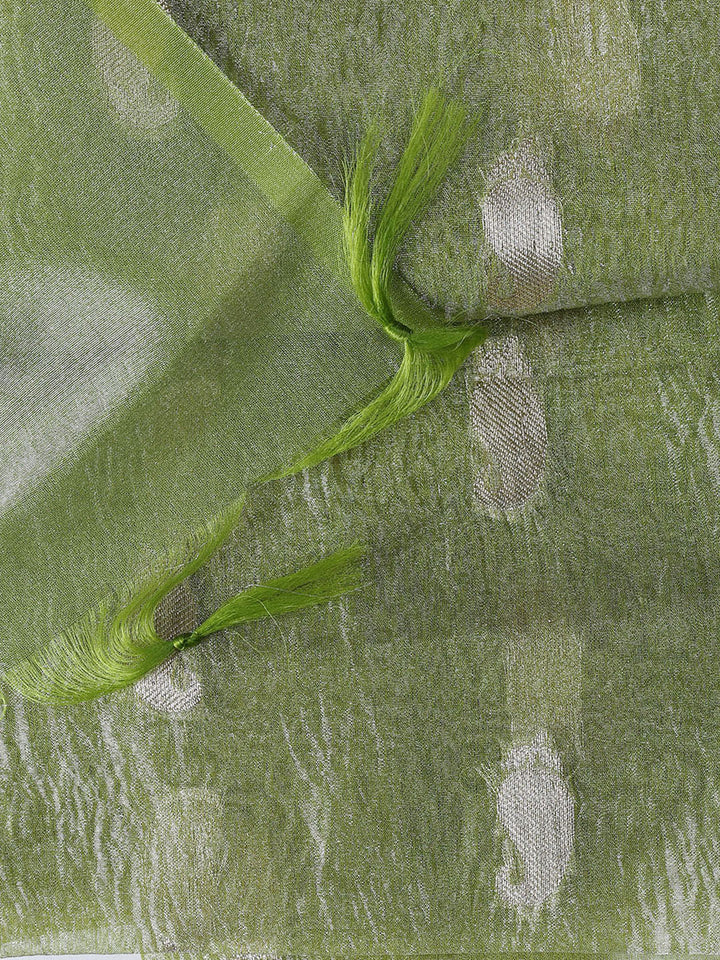 Woven Tissue Unstitched Suit With Dupatta