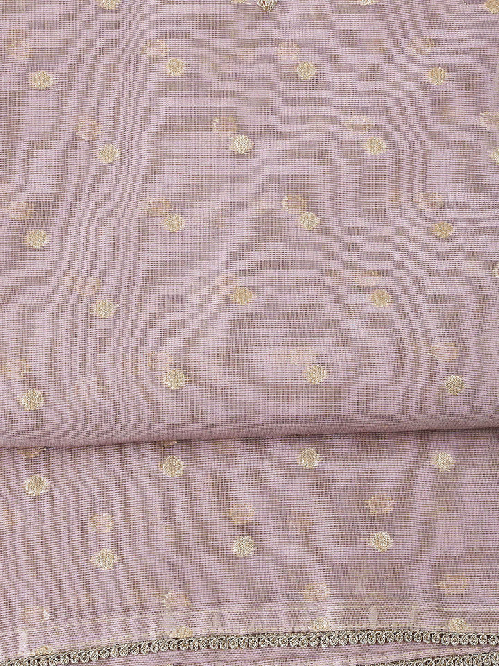 Neck Embroidered Tissue Unstitched Suit Piece With Dupatta