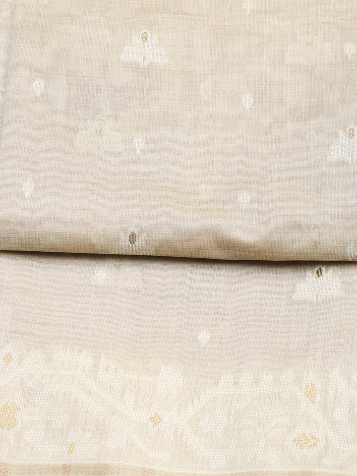 Jamdani Work Chanderi Unstitched Suit Piece With Dupatta