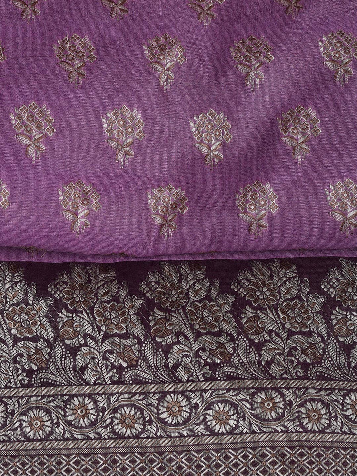 Floral Woven Booti Chanderi Unstitched Suit With Dupatta