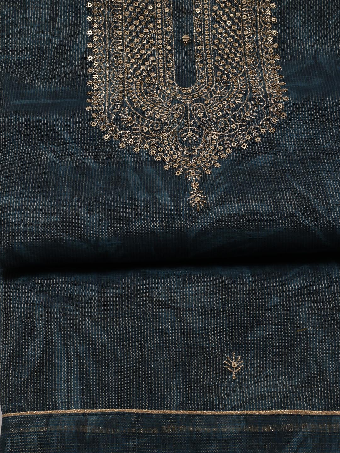 Neck Embroidered Tissue Unstitched Suit With Dupatta