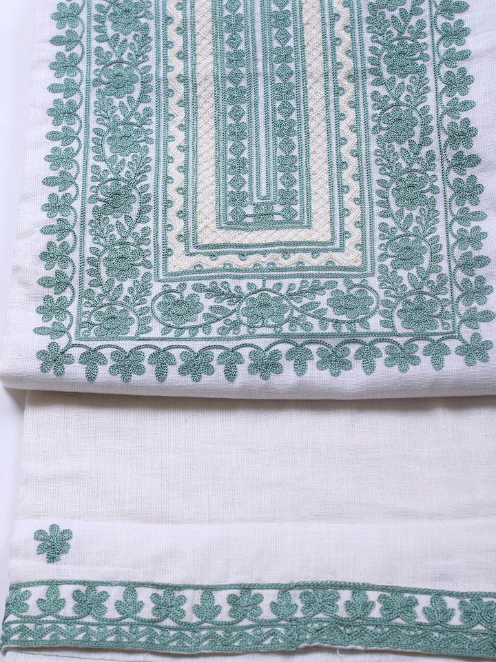 Neck Embroidery Cotton Blend Unstitched Suit With Dupatta