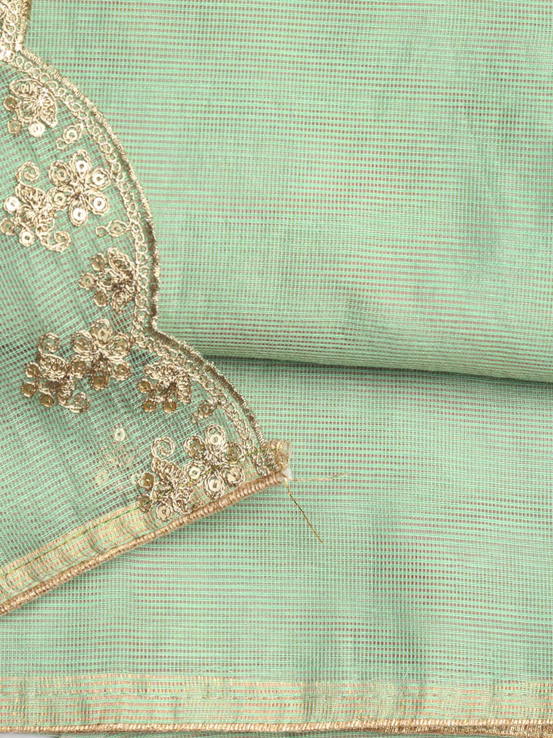 Embroidered Cotton Blend Unstitched Suit Piece With Dupatta