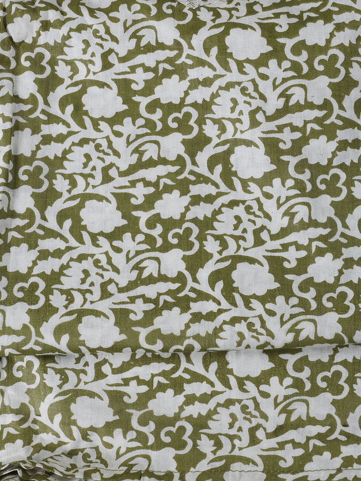 Printed Cotton Blend Unstitched Suit With Dupatta
