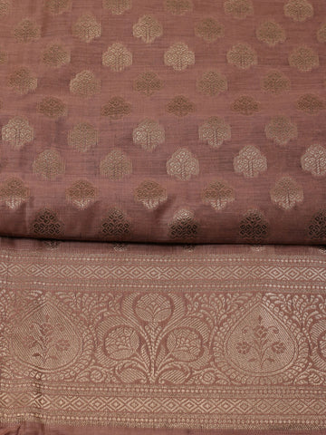 Woven Banarasi Chanderi Unstitched Suit With Dupatta