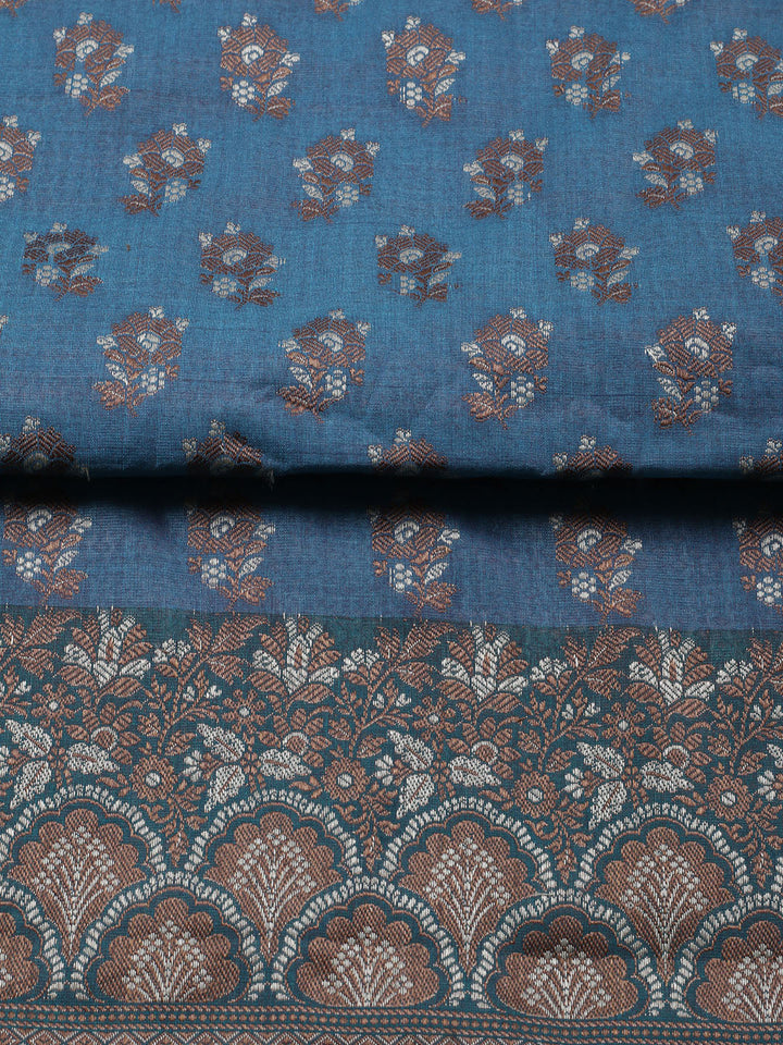 Woven Chanderi Unstitched Suit Piece With Dupatta