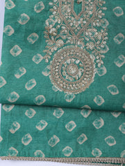 Neck Embroidered Cotton Blend Unstitched Suit With Dupatta