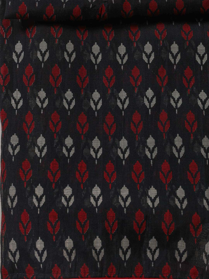 Printed Cotton Blend Unstitched Suit With Dupatta