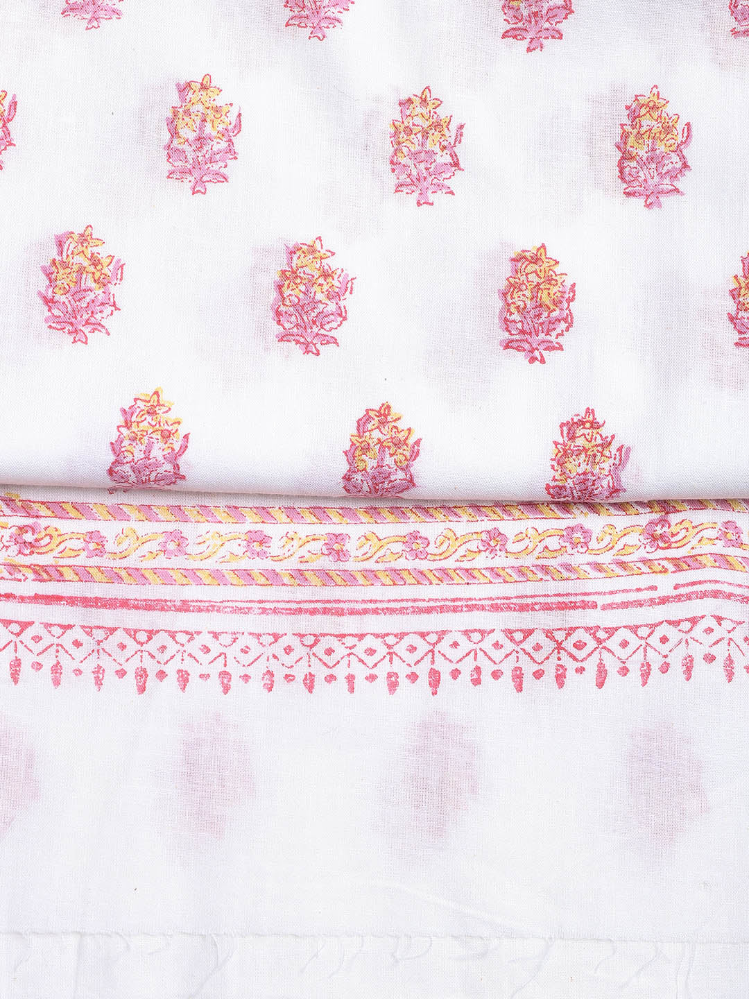 Printed Cotton Blend Unstitched Suit With Dupatta